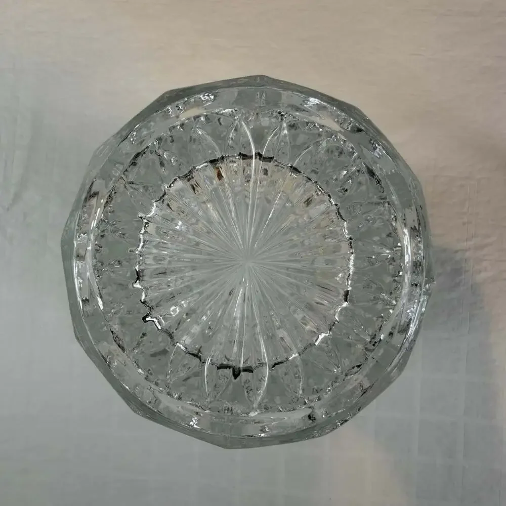 Bohemian Czech crystal hand cut vase Approx 7.5” Height